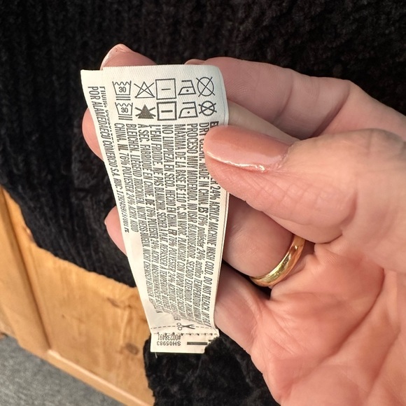 Forever 21 Black Chunky Loose Knit Turtleneck Size Large Academia Whimsigoth - Picture 9 of 14